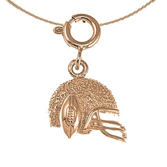 14K or 18K Gold Football Helmet Pendant