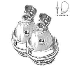 Sterling Silver 18mm Football Helmet Earrings (White or Yellow Gold Plated)
