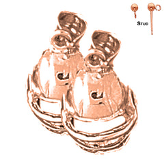 14K or 18K Gold Football Helmet Earrings