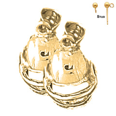 14K or 18K Gold Football Helmet Earrings
