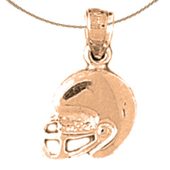 14K or 18K Gold Football Helmet Pendant