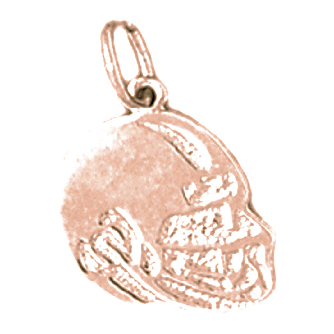 14K or 18K Gold Football Helmet Pendant