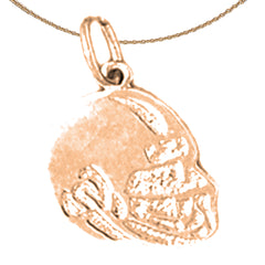 14K or 18K Gold Football Helmet Pendant