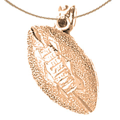 10K, 14K or 18K Gold 3D Football Pendant