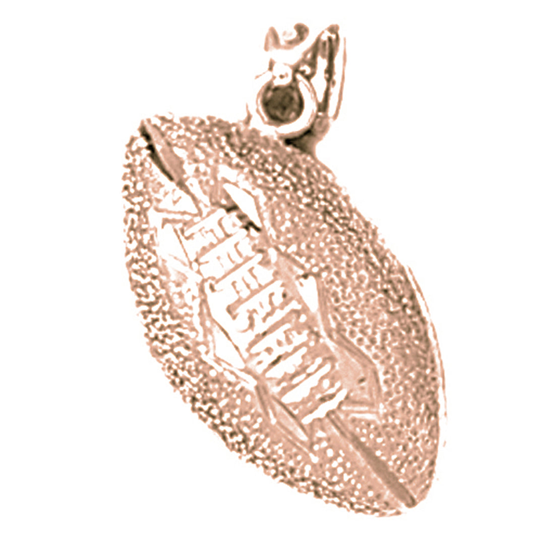 10K, 14K or 18K Gold 3D Football Pendant