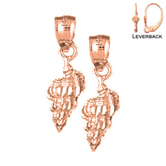 14K or 18K Gold Conch Shell Earrings
