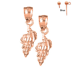 14K or 18K Gold Conch Shell Earrings