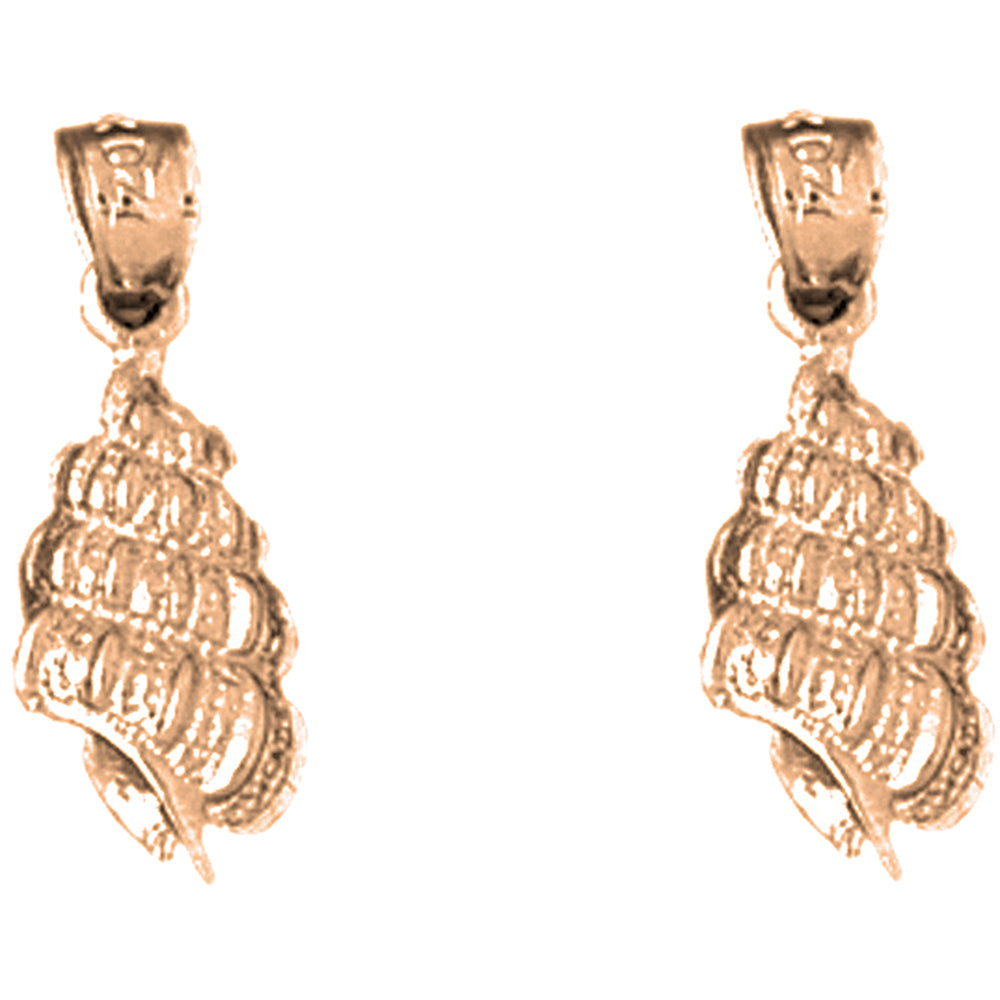 14K or 18K Gold 20mm Conch Shell Earrings