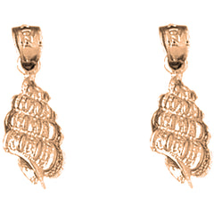 14K or 18K Gold 20mm Conch Shell Earrings