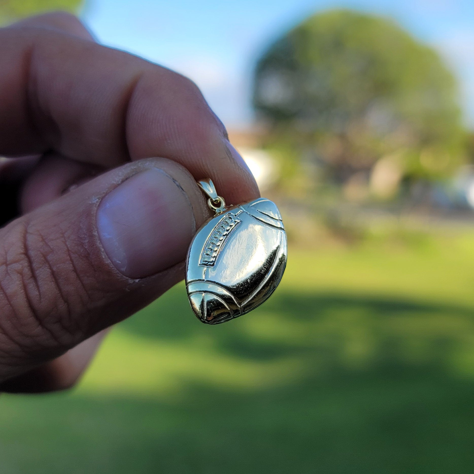 10K, 14K or 18K Gold Football Pendant