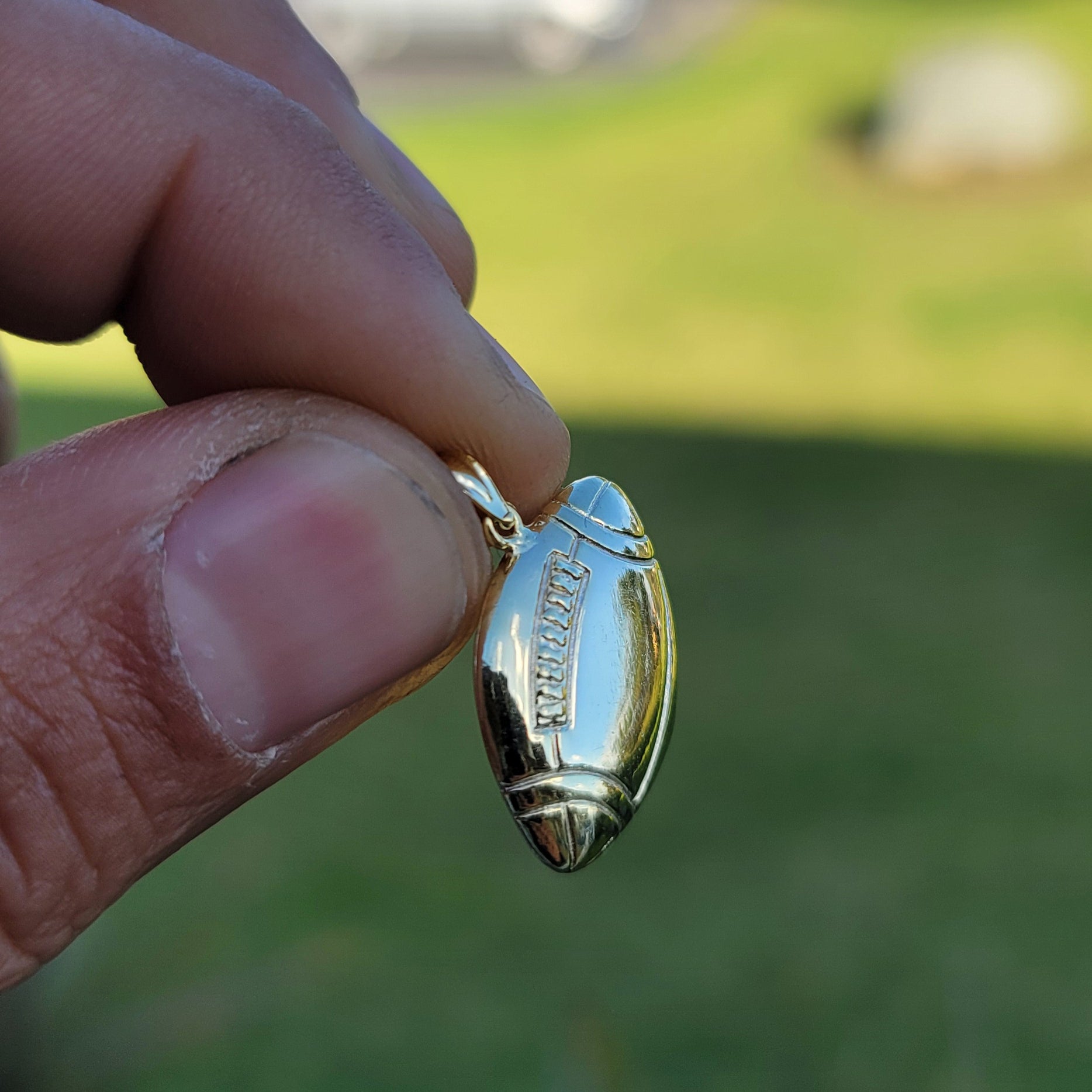 10K, 14K or 18K Gold Football Pendant