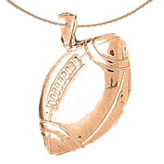 10K, 14K or 18K Gold Football Pendant