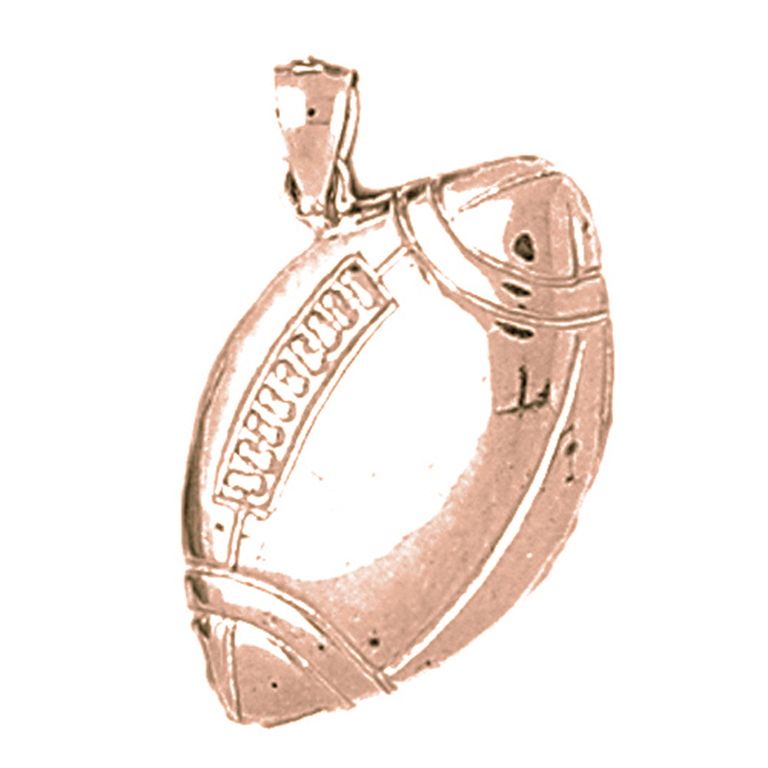 10K, 14K or 18K Gold Football Pendant