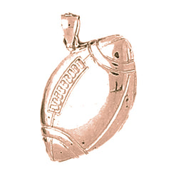 10K, 14K or 18K Gold Football Pendant