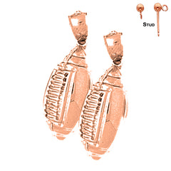 14K or 18K Gold Football Earrings