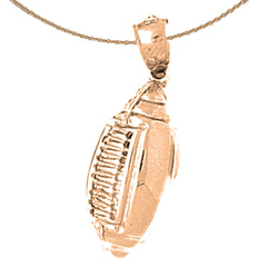 10K, 14K or 18K Gold Football Pendant