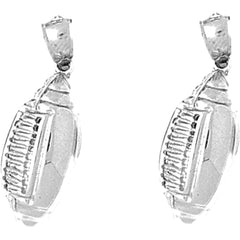 Sterling Silver 28mm Football Earrings