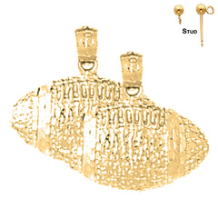 14K or 18K Gold Football Earrings