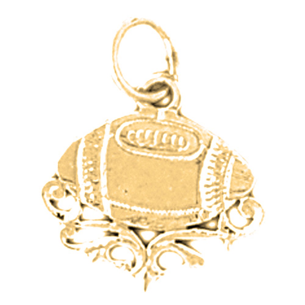 14K or 18K Gold Football Pendant