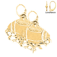 14K or 18K Gold Football Earrings
