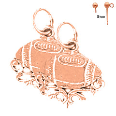 14K or 18K Gold Football Earrings