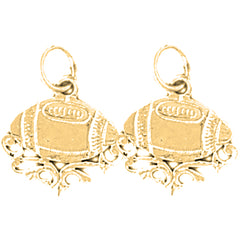 14K or 18K Gold 18mm Football Earrings