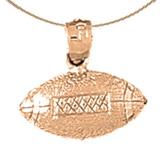 14K or 18K Gold Football Pendant