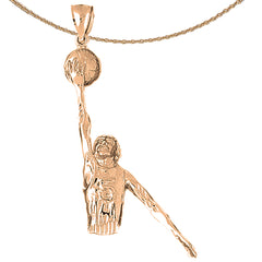10K, 14K or 18K Gold Basketball Player Pendant