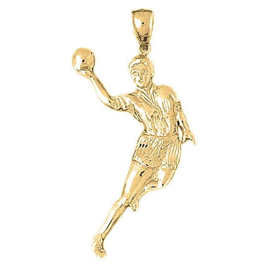 10K, 14K or 18K Gold Basketball Player Pendant
