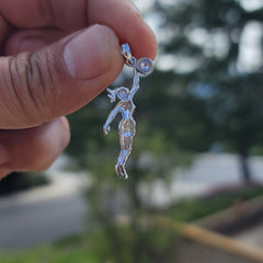 10K, 14K or 18K Gold Basketball Player Pendant