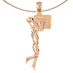 14K or 18K Gold Basketball Player Pendant
