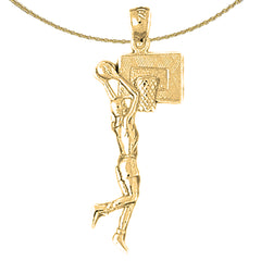 14K or 18K Gold Basketball Player Pendant