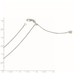 14K White Gold Adjustable 1.2mm Flat Cable Chain