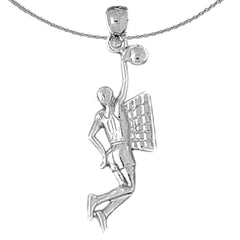 14K or 18K Gold Basketball Player Pendant