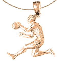 10K, 14K or 18K Gold Basketball Player Pendant
