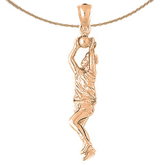 10K, 14K or 18K Gold Basketball Player Pendant
