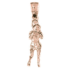 14K or 18K Gold Basketball Player Pendant
