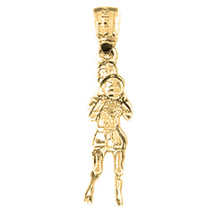 14K or 18K Gold Basketball Player Pendant