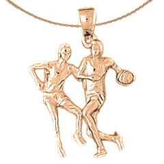 14K or 18K Gold Basketball Player Pendant
