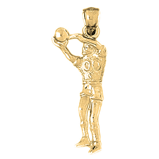 10K, 14K or 18K Gold Basketball Player Pendant