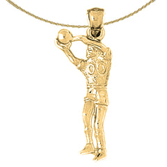 10K, 14K or 18K Gold Basketball Player Pendant