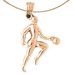 14K or 18K Gold Basketball Player Pendant