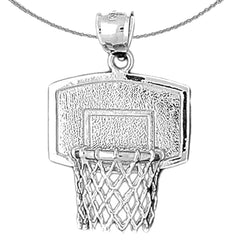 10K, 14K or 18K Gold Basketball Basket Pendant