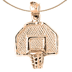 10K, 14K or 18K Gold Basketball Basket Pendant