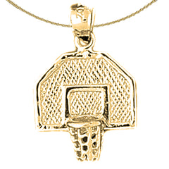 10K, 14K or 18K Gold Basketball Basket Pendant