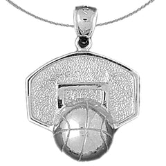 10K, 14K or 18K Gold Basketball Basket Pendant