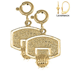 14K or 18K Gold Basketball Basket Earrings