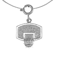 14K or 18K Gold Basketball Basket Pendant