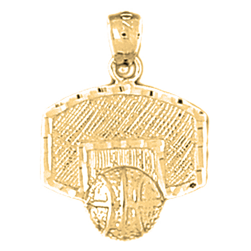 14K or 18K Gold Basketball Basket Pendant