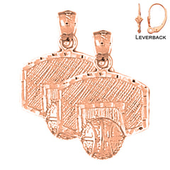 14K or 18K Gold Basketball Basket Earrings
